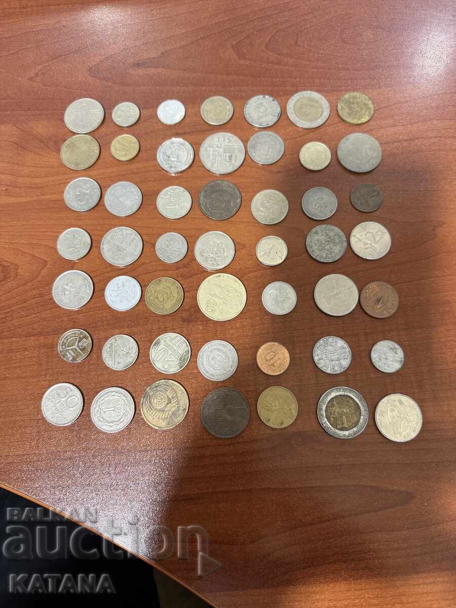 Lot monede întreaga lume 49 bucăți