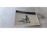 Photo Varna Woman and little girl on the beach 1954