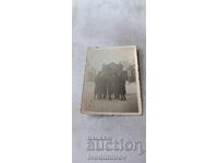 Fotografie Sofia Elevi în fața Teatrului Național în iarna anului 1939