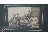1915 Военна снимка картон офицери униформа сабя