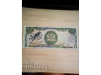 TRINIDAD AND TOBAGO 5 dollars 2002 UNC