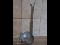 Vintage spoon professional ladle chrome-nickel early socialist era, USSR