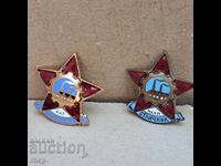 Отличник леката промишленост значка знак емайл 2 броя