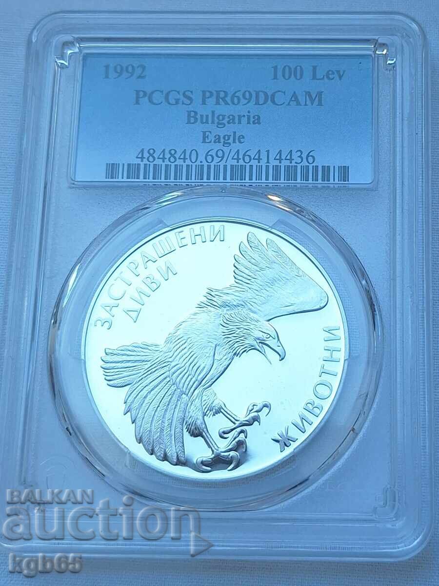 100 BGN 1992 PCGS PR69DCAM. Χρυσός αετός . 100 BGN 1992 PCGS PR69DCAM. Χρυσός αετός .