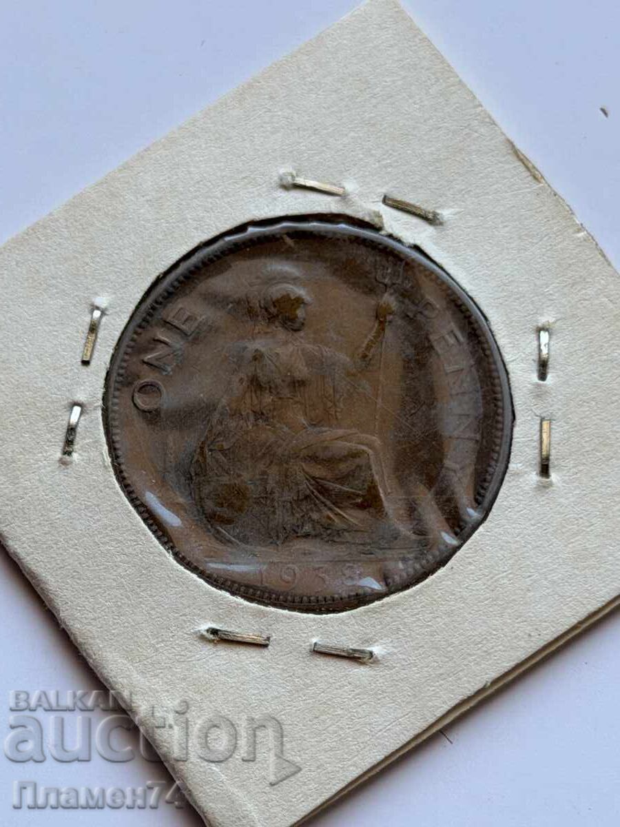 1 penny 1938 Marea Britanie cu preț € 1.00 | 1.96 BGN
