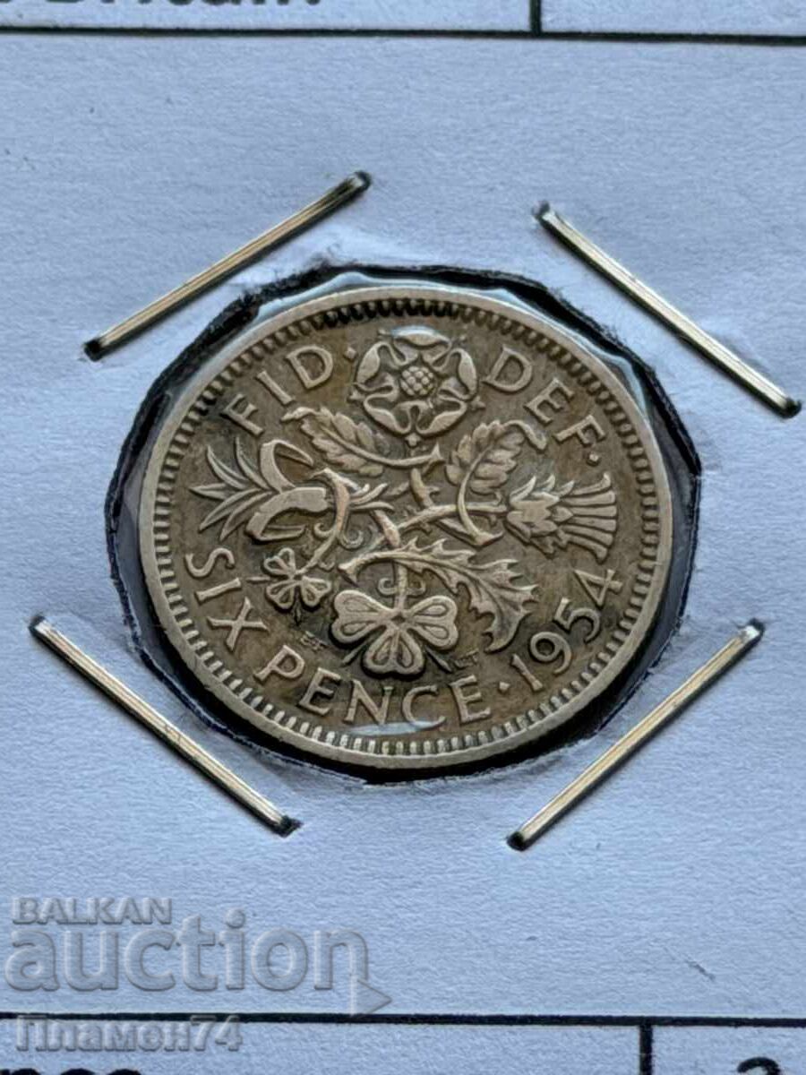 6 pence 1954 Marea Britanie