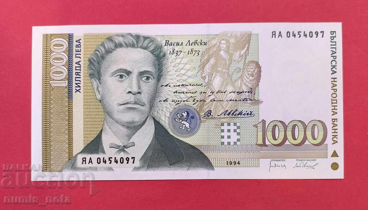1000 leva 1994 UNC serie de înlocuire YAA 1000 leva 1994 UNC serie de înlocuire YAA