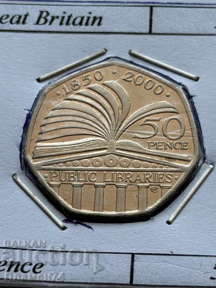 50 pensa 2000 Velikobritaniya Obshtestveni biblioteki