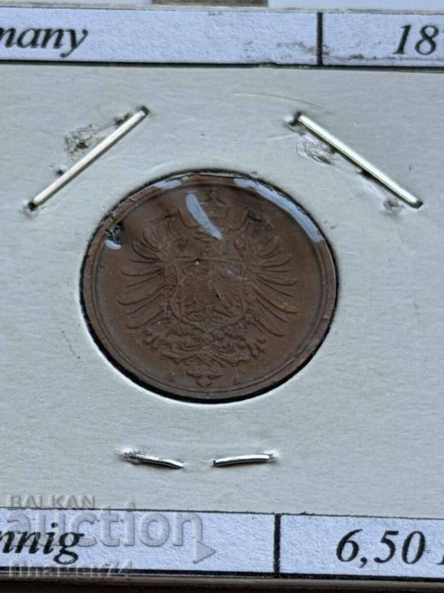 2 пфенинга 1876 Германия с цена € 1.00 | 1.96 лв.