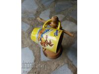 Nesquik mug + wooden mug stand