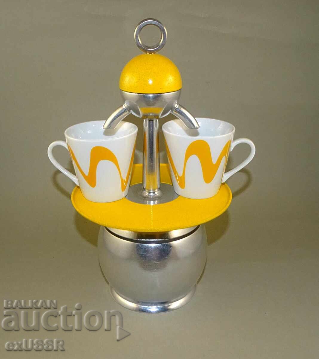 Italian designer coffee maker with 2 cups