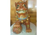 Vintage Porcelain Foo Dog (Guardian Lion) - Satsuma Style, 28