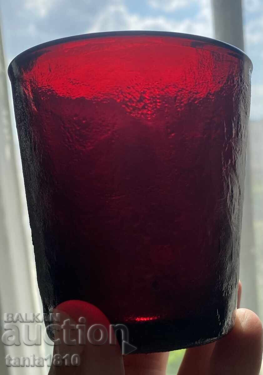 Livrarea 6 pahare vintage Arcoroc France Sierra de culoare roșu rubiniu intens