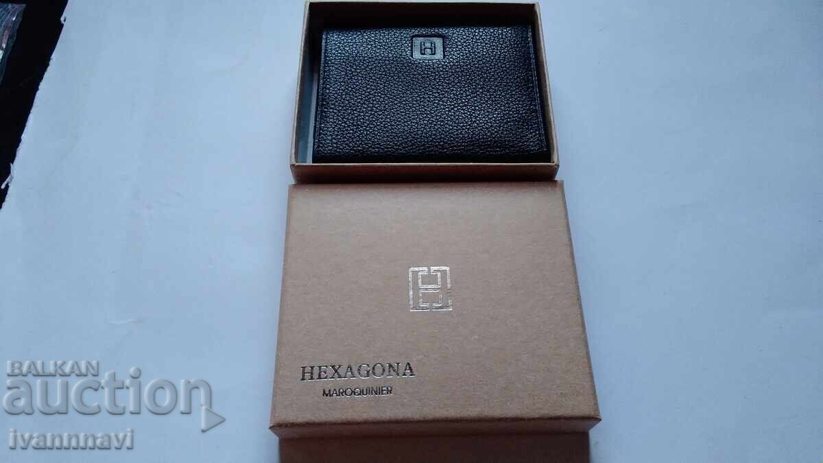 HEXAGONA естествена кожа мъжки марков портофейл HEXAGONA естествена кожа мъжки марков портофейл