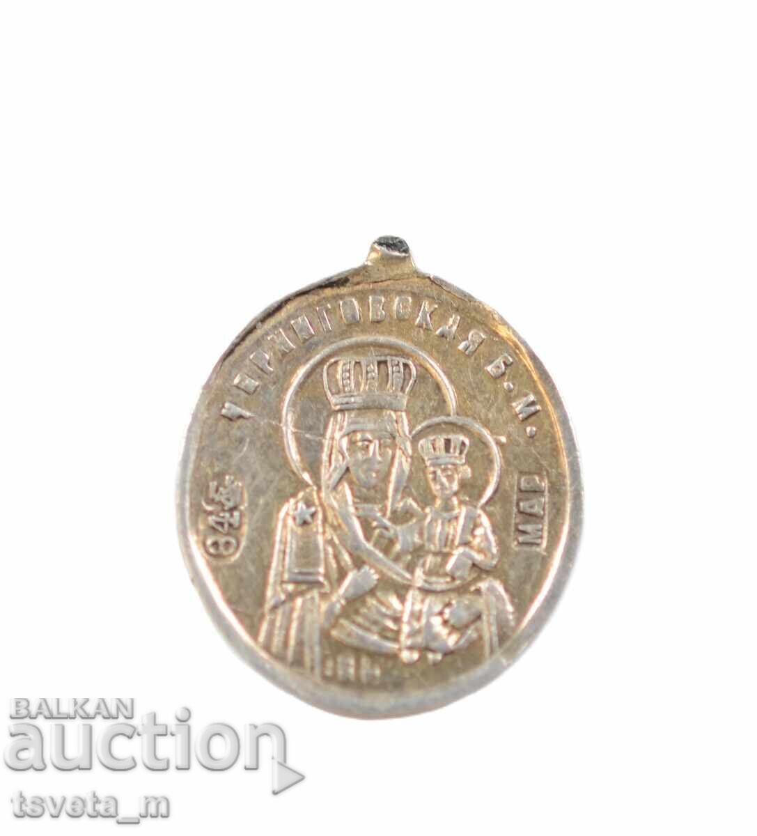 Silver Orthodox medallion Saint Theodosius Russian Empire with price € 9.00 | 17.60 BGN