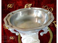 Pewter fruit bowl, salad bowl, on feet, 1.2 kg