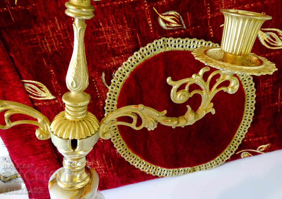 Delivery of Triple candelabra, bronze, onyx, gilding, Baroque, Louis XV Delivery of Triple candelabra, bronze, onyx, gilding, Baroque, Louis XV