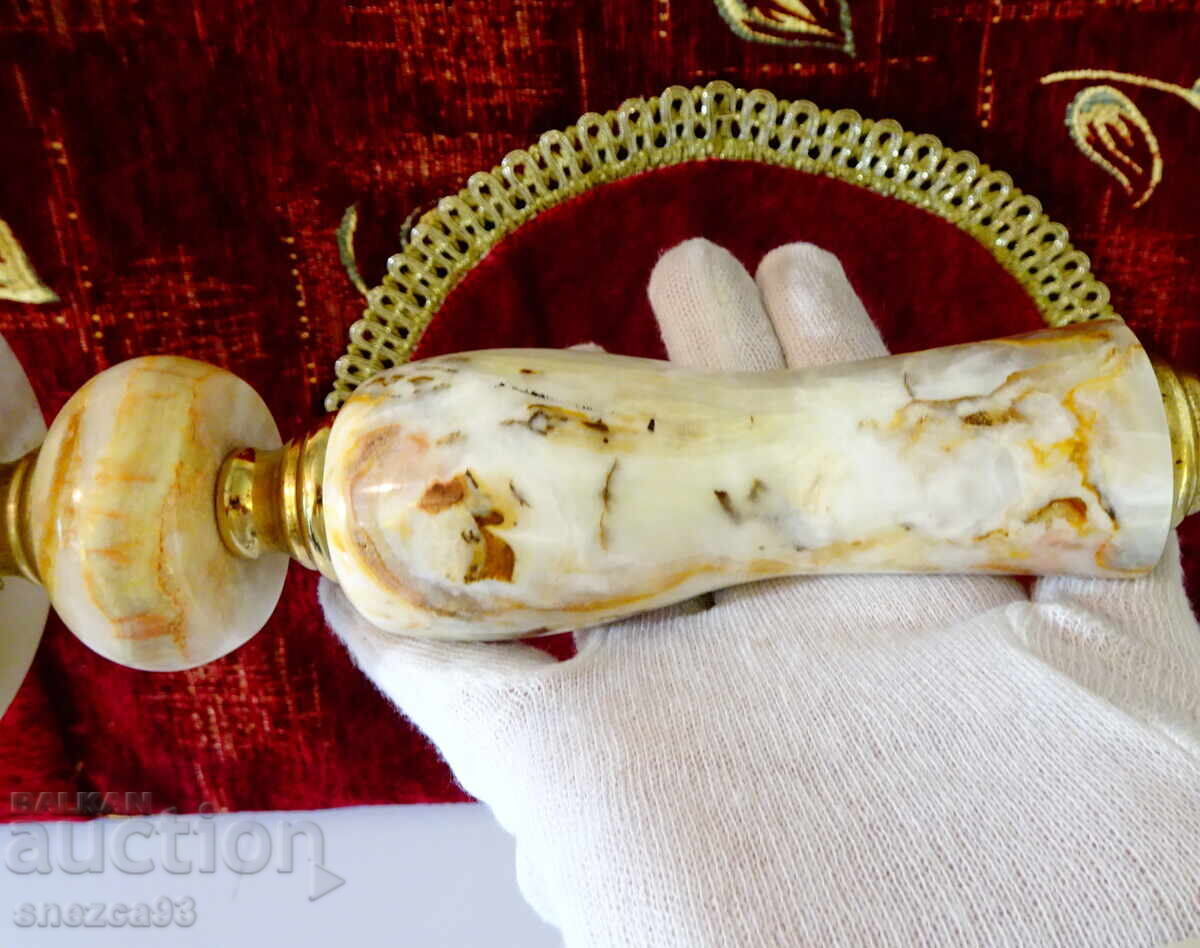 Triple candelabra, bronze, onyx, gilding, Baroque, Louis XV - 7 Triple candelabra, bronze, onyx, gilding, Baroque, Louis XV - 7