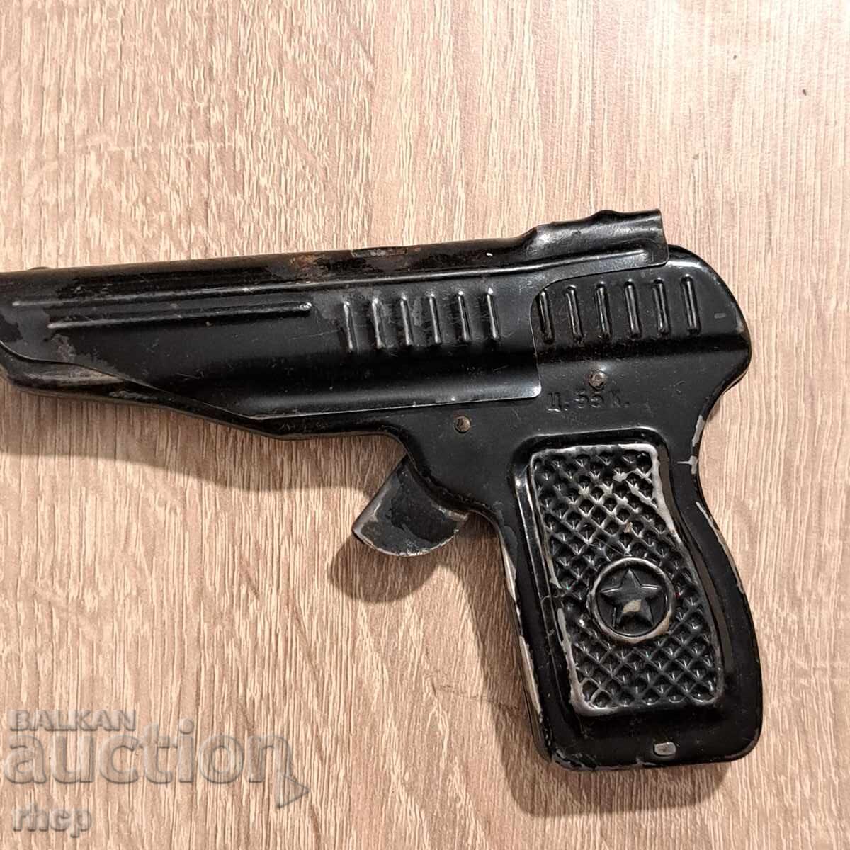 Pistol din tablă jucărie sovietică veche URSS