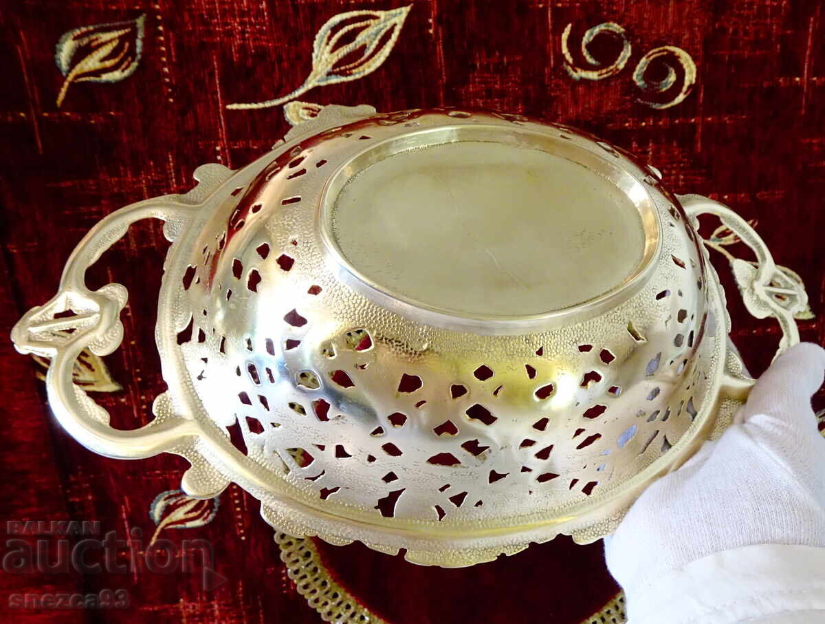 Bronze fruit bowl, jardiniere, gilding, baroque, openwork - 5 Bronze fruit bowl, jardiniere, gilding, baroque, openwork - 5