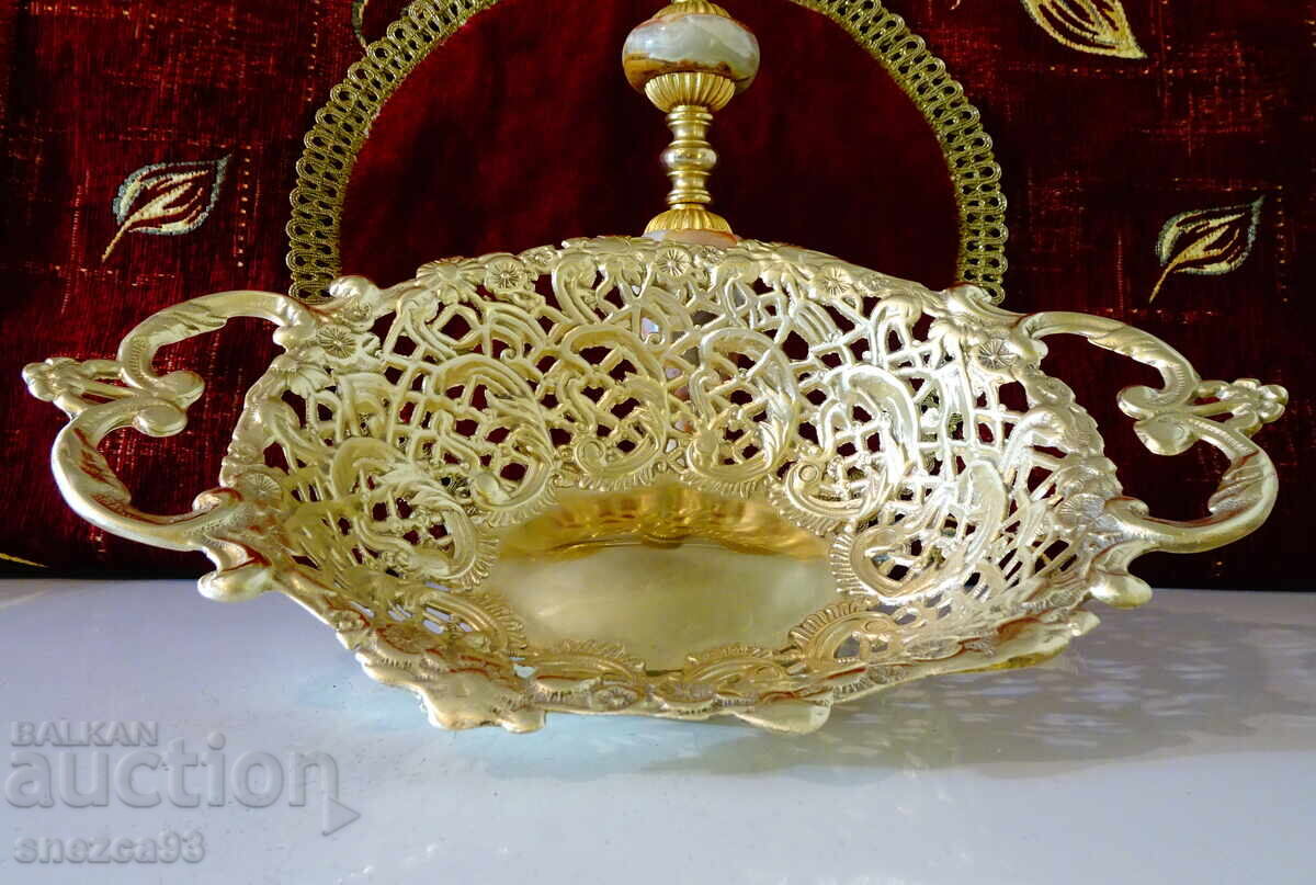Bronze fruit bowl, jardiniere, gilding, baroque, openwork Bronze fruit bowl, jardiniere, gilding, baroque, openwork