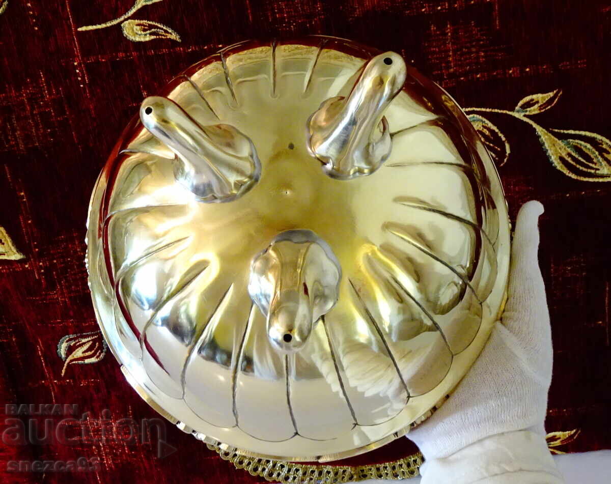 Victorian bronze salad bowl, bowl, 1 kg., gilding - 5