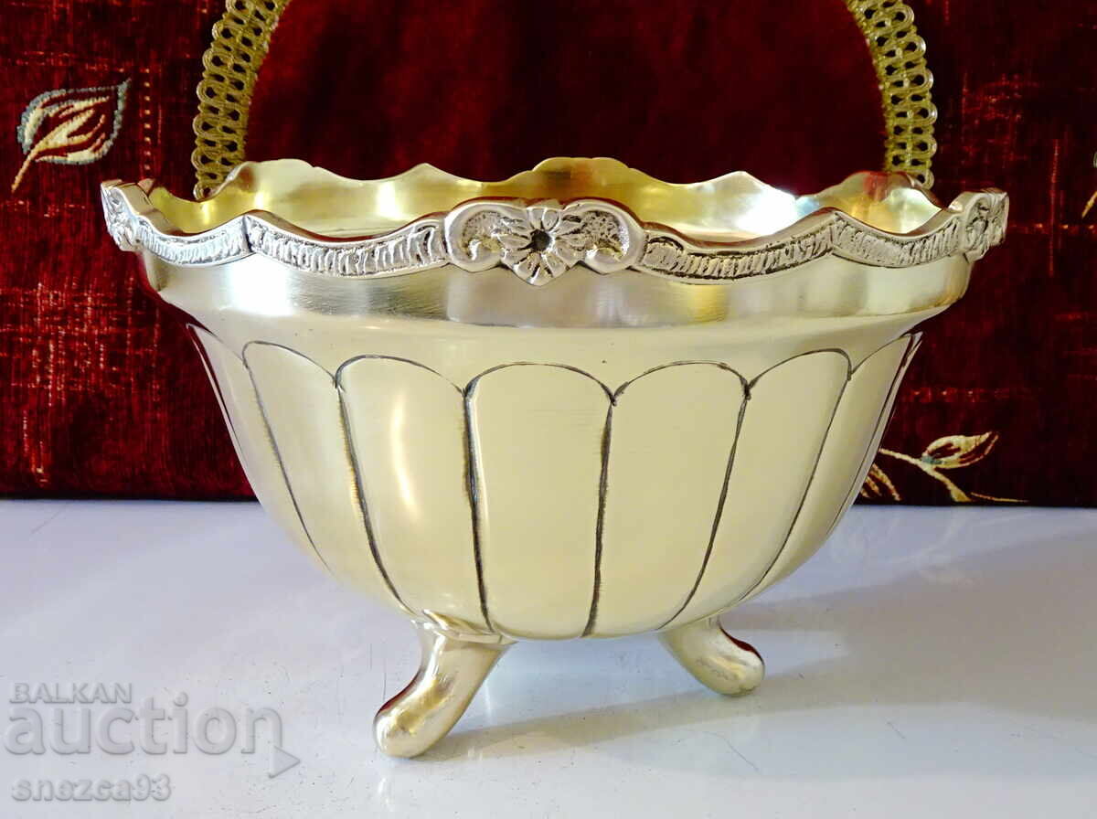 Victorian bronze salad bowl, bowl, 1 kg., gilding - 6