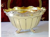 Victorian bronze salad bowl, bowl, 1 kg., gilding
