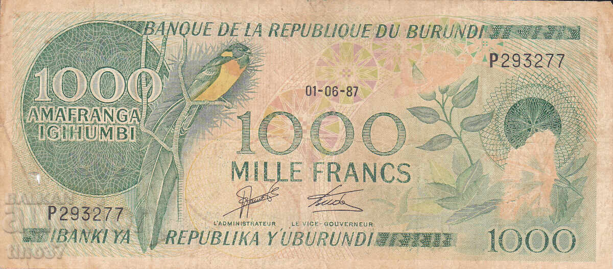 tino37- BURUNDI - 1000 FRANCS - 1987 with price € 12.90 | 25.23 BGN