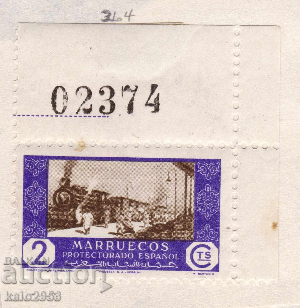 Spanish Morocco-1948-Regular-;Commerce-Freight train, MLH Spanish Morocco-1948-Regular-;Commerce-Freight train, MLH
