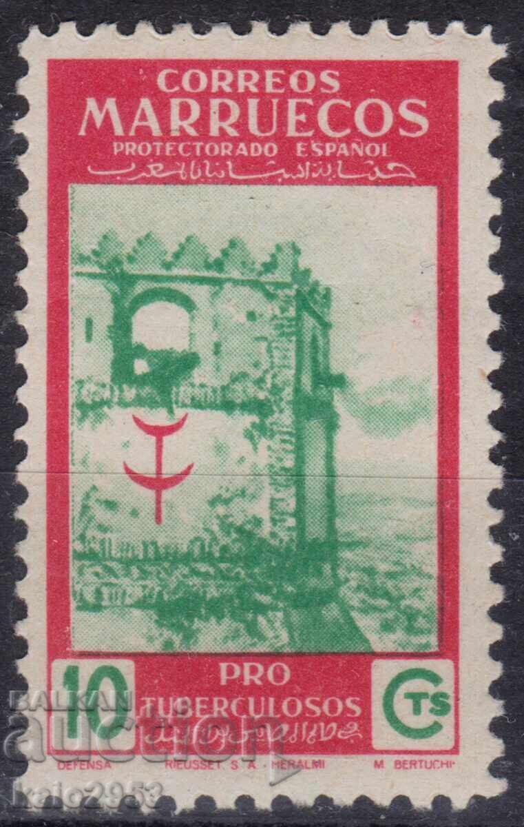 Spanish Morocco-1950-Tuberculosis Fight-old fortress, MLH Spanish Morocco-1950-Tuberculosis Fight-old fortress, MLH