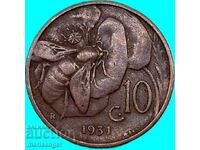 10 centesimi 1931 Italy Victor Emmanuel III bronze