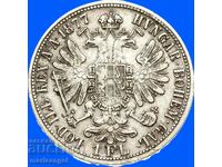 Австрия 1 флорин 1877 Франц Йозеф I Започва Патина