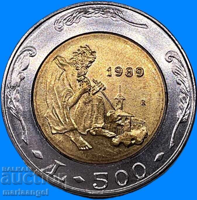 Licitație 500 Lire San Marino bimetalică