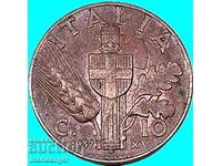 10 centesimi 1937 Italy Victor Emmanuel III bronze