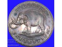 Marea Britanie 1 Farthings 1795-1801 Pidcock's token RARE