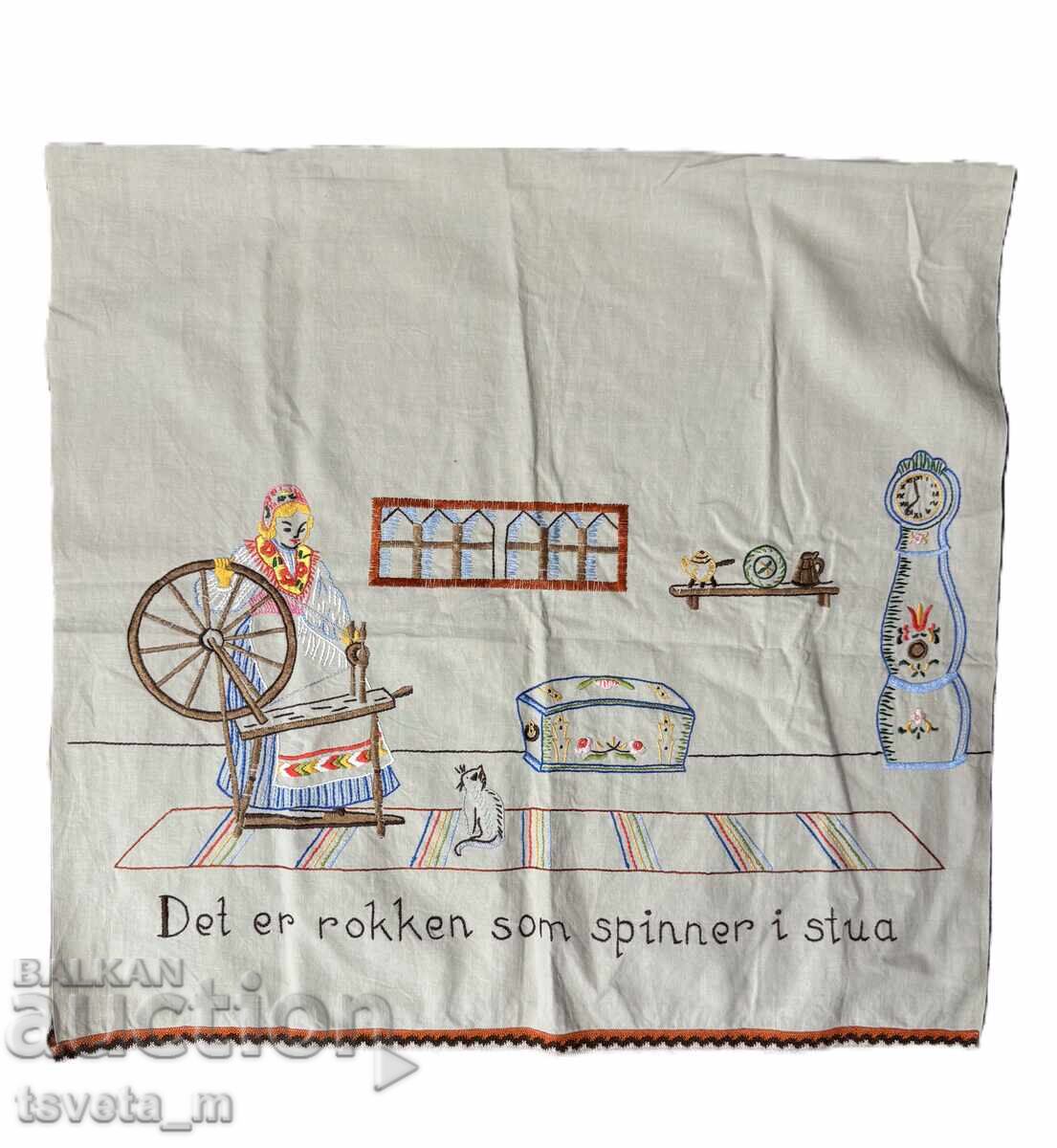 Panou de perete scandinav – Broderie manuală, Norvegia