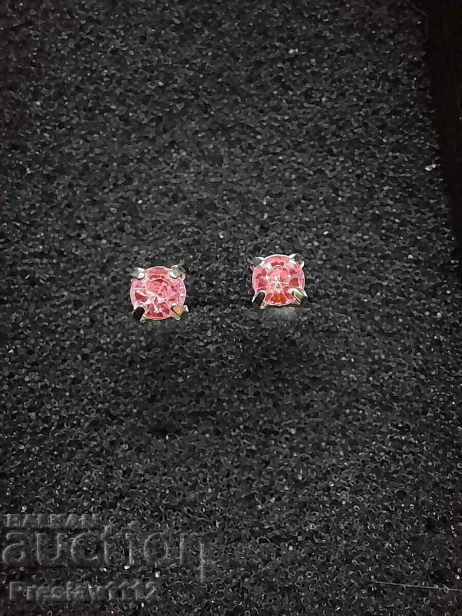 Earrings with Rose Quartz 4mm