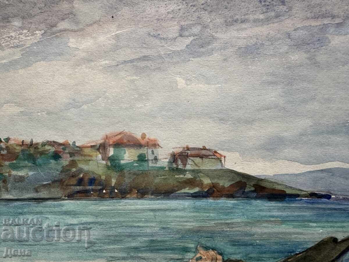 Auction  Masterful watercolor 1965