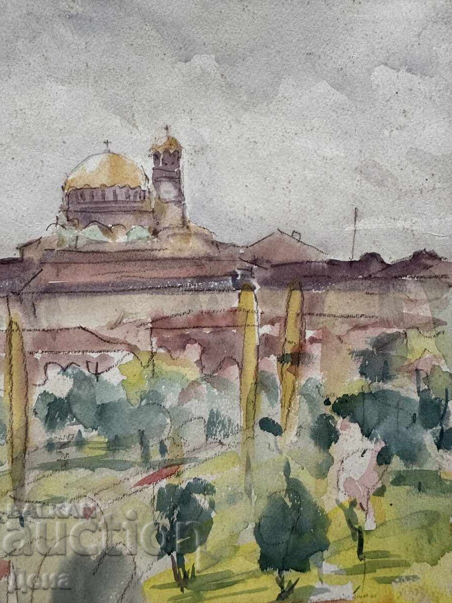 Auction  Masterful watercolor 1963