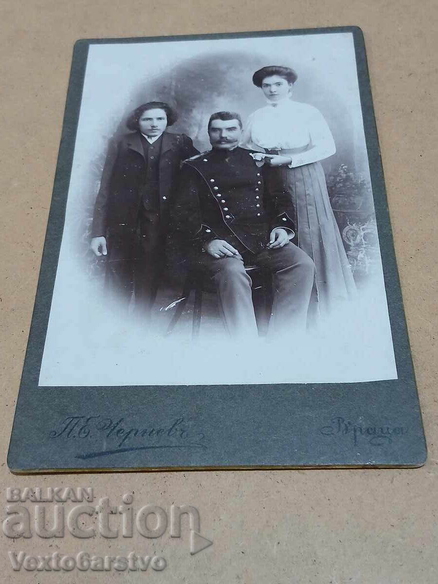 Fotografie-Poză veche-Carton-MILITAR