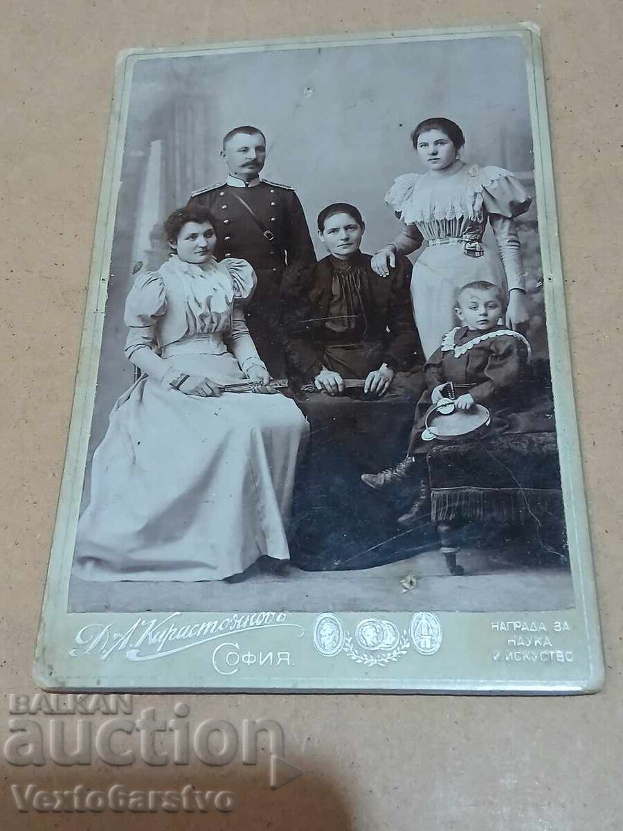 Fotografie-Poză veche-Carton-MILITAR