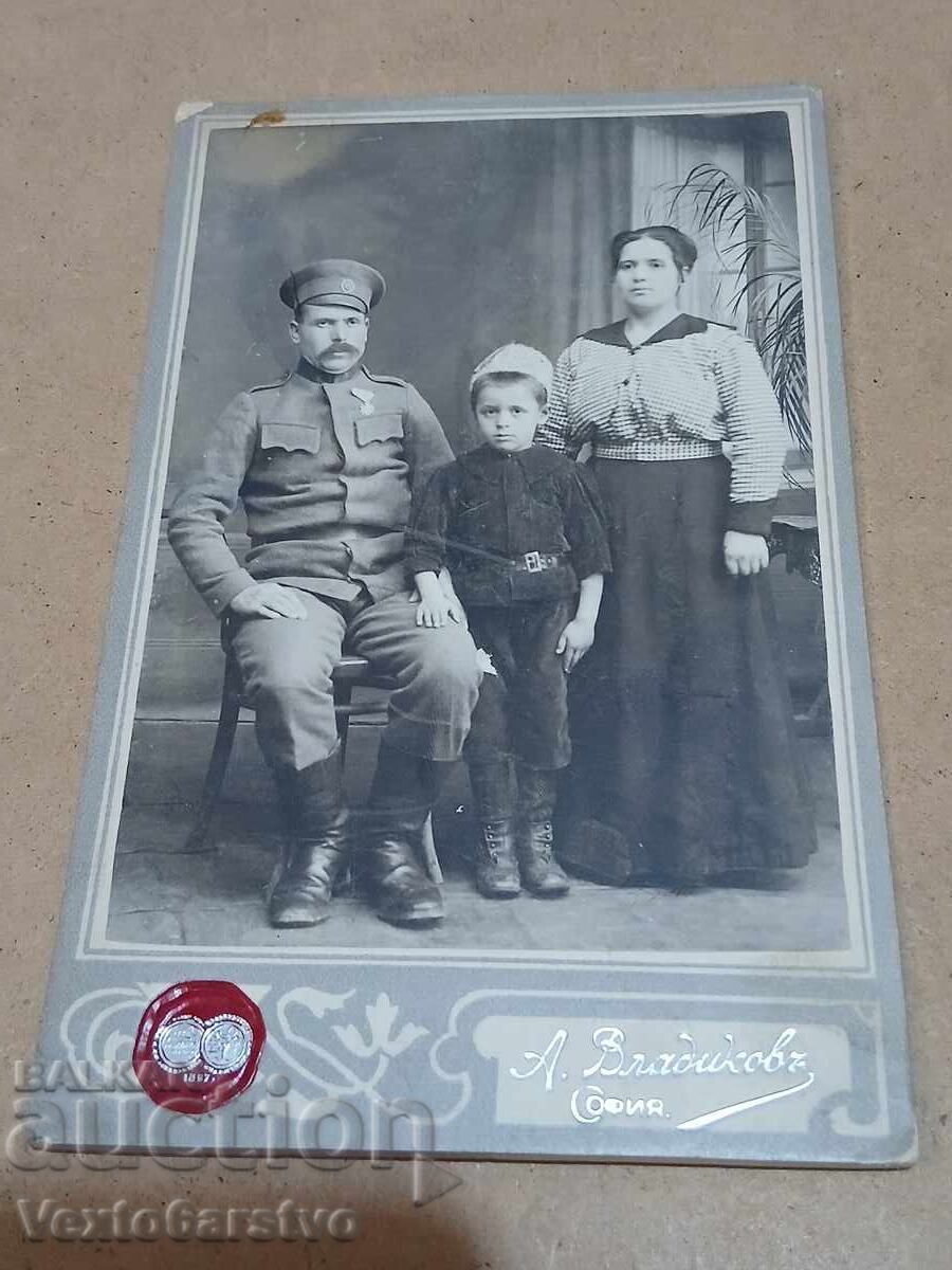 Fotografie-Poză veche-Carton-MILITAR