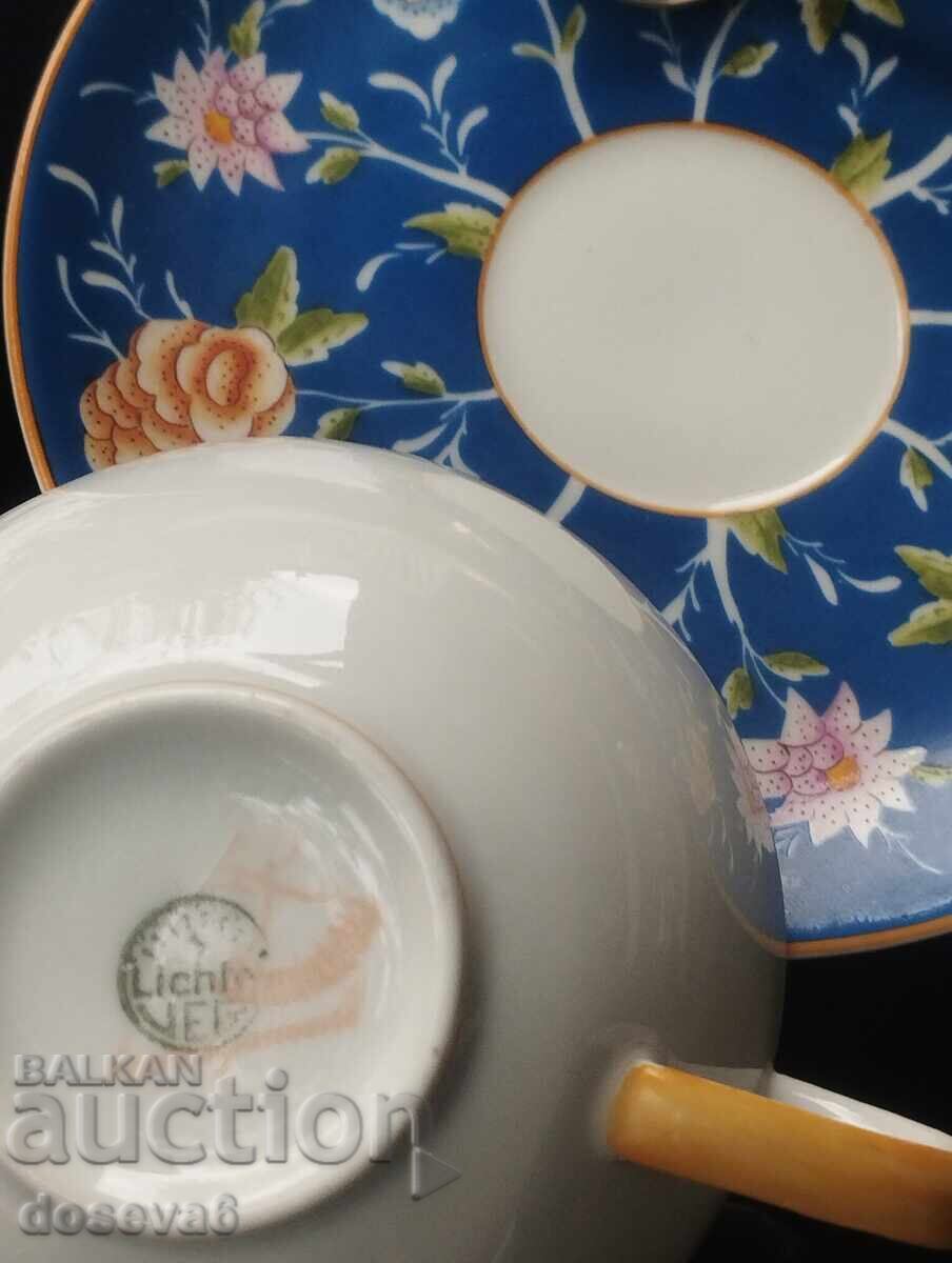 Παράδοση Vintage φλιτζάνι καφέ Veb Lichte, Ανατολική Γερμανία 1950