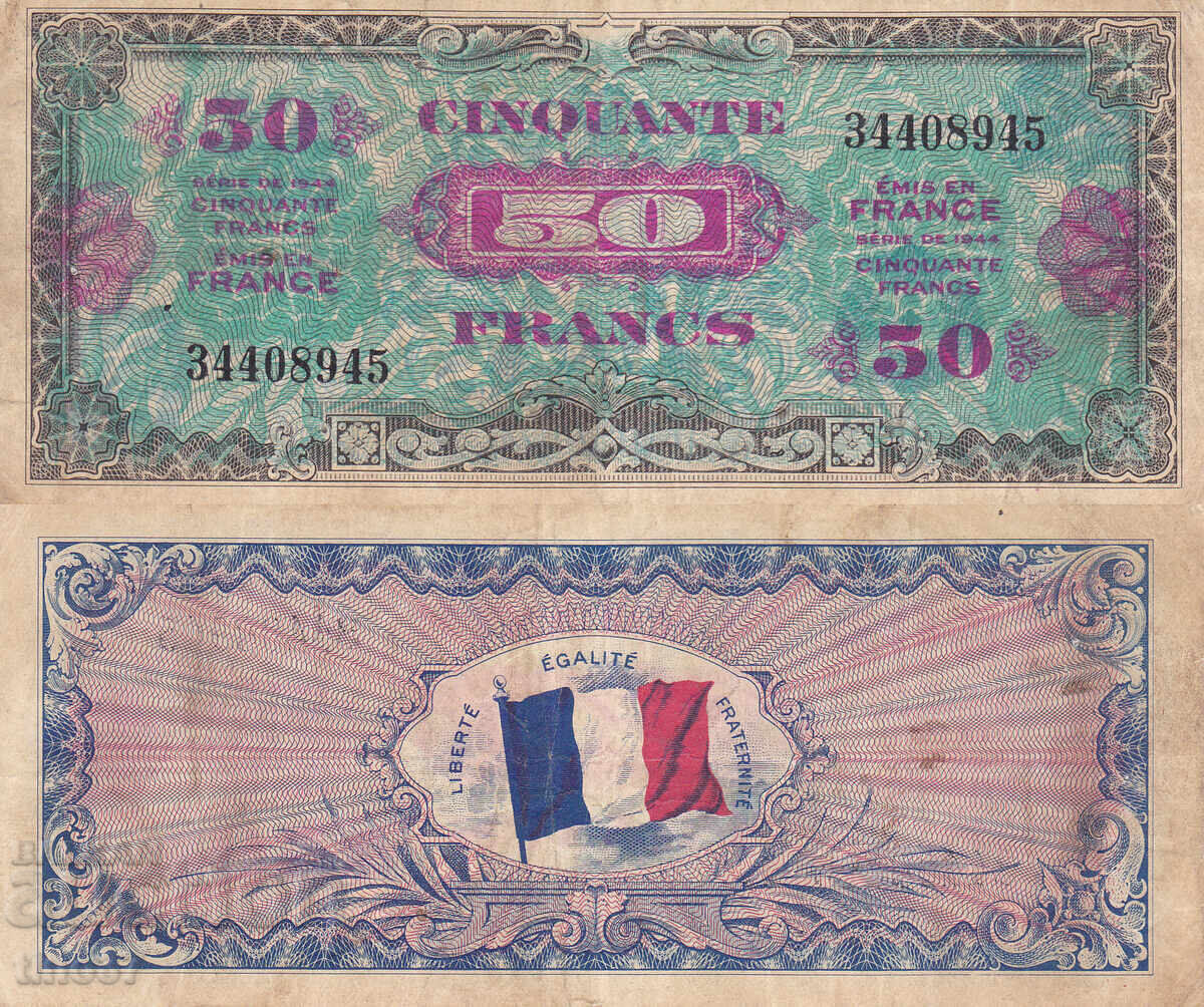 tino37 - FRANCE - 50 FRANCS /MILITARY CERTIFICATE/ - 1944 - F