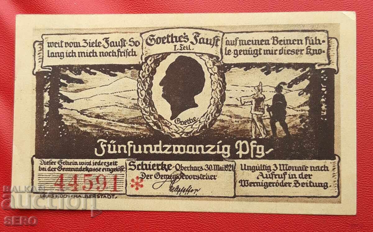 Bancnota-Germania-Saxonia-Shirke-25 Pfennig 1921