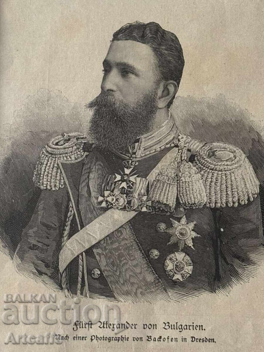 Delivery of Alexander Battenberg-1886 wood engraving, framed