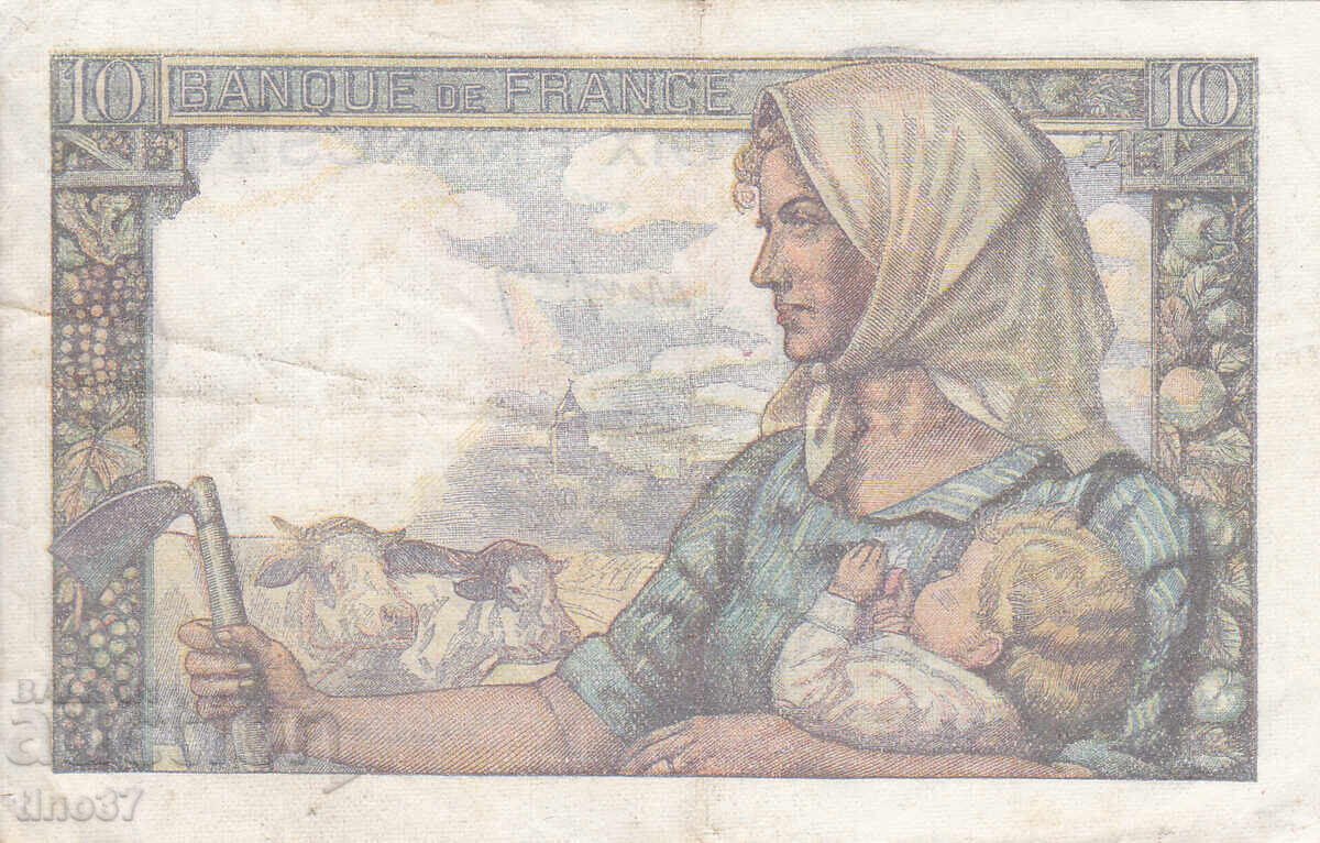 Licitație tino37- FRANȚA - 10 FRANCI - 1949 - VF Licitație tino37- FRANȚA - 10 FRANCI - 1949 - VF