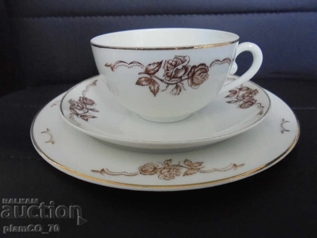 №*8701 Vintage σετ τριών τεμαχίων από πορσελάνη H&C CHODAU με τιμή € 7.90 | 15.45 BGN