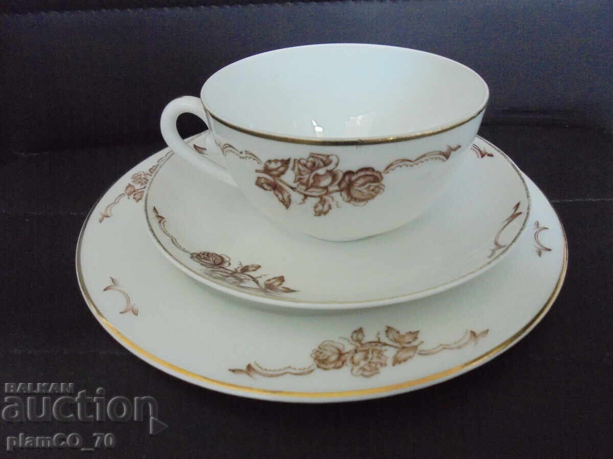 №*8701 Vintage σετ τριών τεμαχίων από πορσελάνη H&C CHODAU - 5